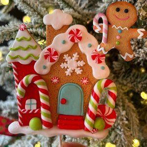 Gingerbread House, Gingerbread Man, Ornament/Bauble, Floral Pick- Set 2